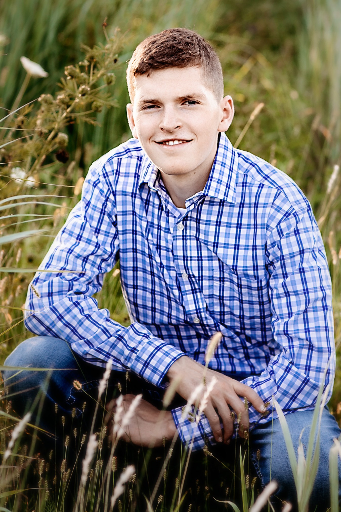 Owen Dent in a field